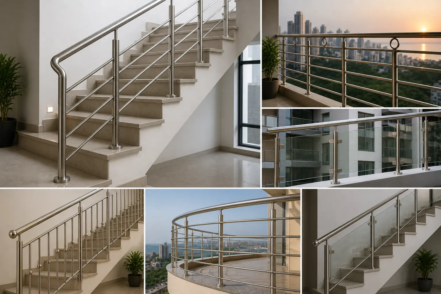 SS Railing Designs for Staircases & Balconies in Mumbai & Thane — Types ...